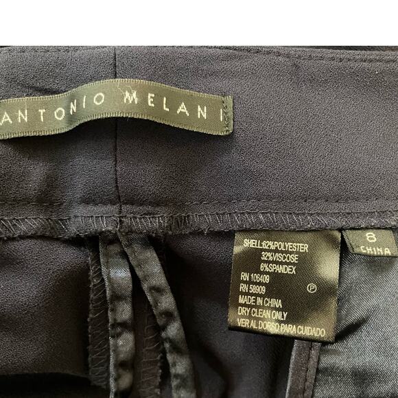 Antonio Melani Womens Navy Mid-Rise Bootcut 31.5" Inseam Dress Career Pants SZ 8 - Picture 7 of 7